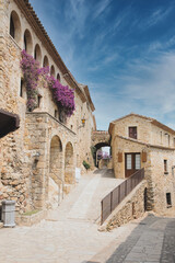 Pals, a medieval jewel in the heart of the Costa Brava. A town in the province of Girona, Catalonia, which preserves its medieval heritage and beauty. Stone houses, cobbled streets, arches, towers.