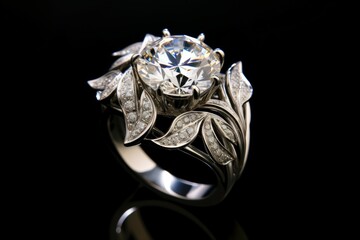 Timeless Diamond ring single. Luxury love. Generate Ai
