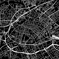 1:1 square aspect ratio vector road map of the city of  Manchester Center in the United Kingdom with white roads on a black background.
