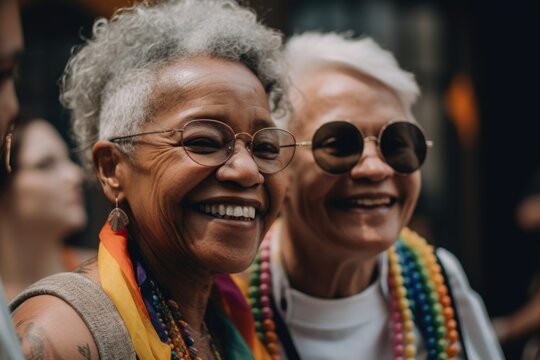 An image portraying LGBTQ+ seniors sharing their life stories and wisdom, honoring their resilience and paving the way for future generations.