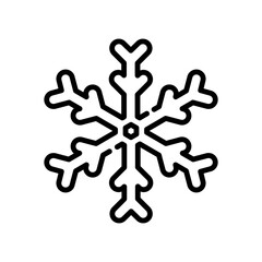 Snowflake icon design. Symbol of cold, Christmas winter, snow, ice, winter weather. Vector illustration.