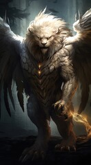 A mythical manticore. Great for stories on fantasy, mythology, mythical beasts, monsters, TTRPG and more. 