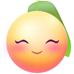 Cute Orange Emoji Blush Smile
