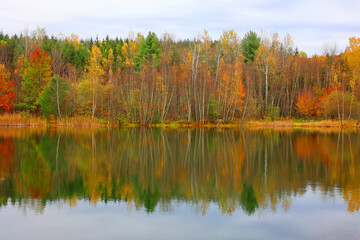 North america fall landscape eastern township Bromont-Shefford Quebec province Canada