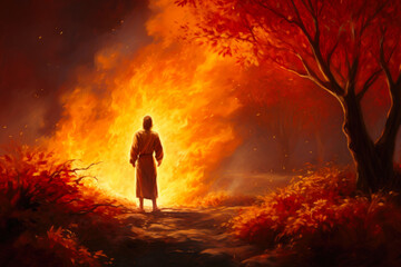 Fototapeta premium Divine Revelation in Flames