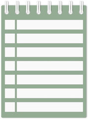 blank notepad isolated on transparent background