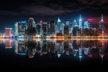 Urban Sparkle: Night Lights on Water