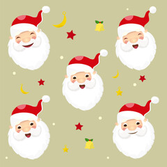 Obraz na płótnie Canvas vector hand drawing cute christmas cute santa claus cartoon collection