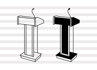 Podium Stand SVG, Podium Silhouette, Speaker Podium Svg, Lecture Podium Svg, Microphone With Podium Svg, Podium Bundle