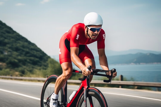On the Fast Track: Determined Triathlete Cyclist