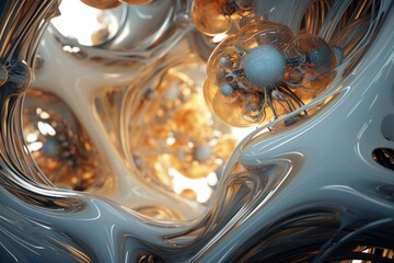 abstract fantasy space with organic structures forming volumes
