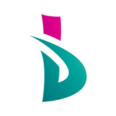 Persian Green and Magenta Bold Spiky Letter B Icon