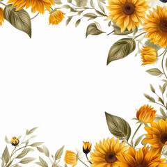 Sunflower Border Artistry Captivating Simplicity