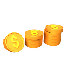 3D coin icon dollar