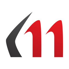 Red and Black Horn Shaped Letter M Icon
