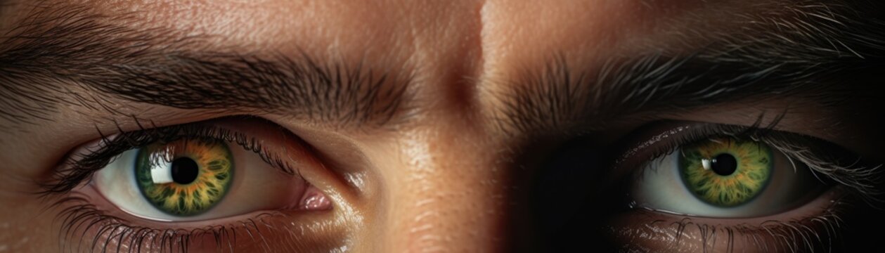 Greenish hazel. close-up macro photography. Human eye. Man, male, masculine, he. Cornea, Iris, Pupil, Lens, Retina