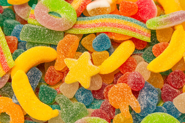 Assorted gummy candies.  Jelly  sweets.