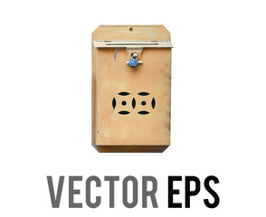 Light gold Hong Kong vintage home mail box with key lock