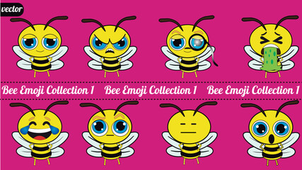 This charming bee emoji pack features an adorable little bee in a variety of angles and expressions. There are three collections of bee emoticons I made with great care.