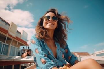 Asian Female Tropical Vacation Setting Generative AI