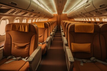 Fototapeta premium Private First class airplane sit jet. Vehicle flying. Generate Ai