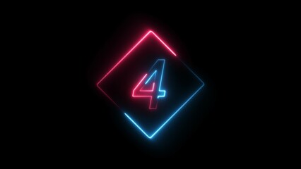 abstract glowing neon countdown number illustration 4k 