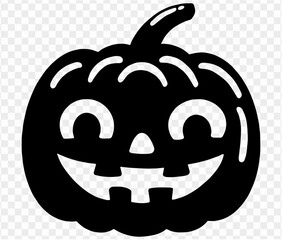 Isolated vector illustration of Halloween pumpkin icon featuring scary and funny pumpkin monster face on white background.
