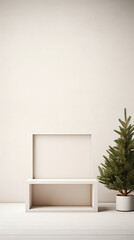 podio para exhibición de productos navideños en formato vertical 