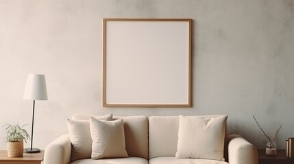 white blank wooden photo artwork frame mockup template backdrop for creative ideas background clean and clear simple minimal comfort interior daylight