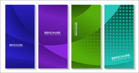set of brochures with abstract colorful dynamic wave background