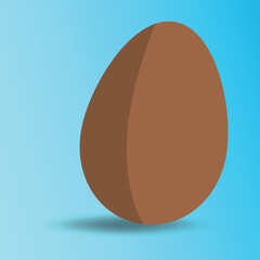 Egg icon with shadow. Vector on blue background