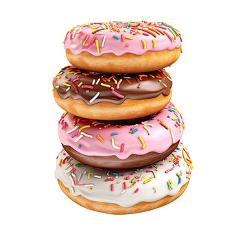 Donuts on transparent background