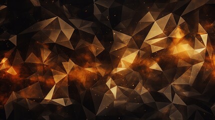 Gold effect polygonal abstract background, AI generative