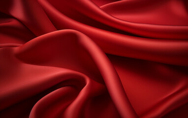 Obraz premium elegant red fabric waves background