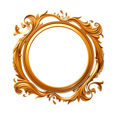 circle antique gold frame
