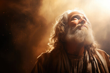 Moses' Transcendent Glow: A Divine Encounter - obrazy, fototapety, plakaty