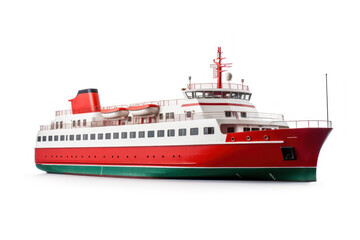 navire ferry-boat sur fond blanc