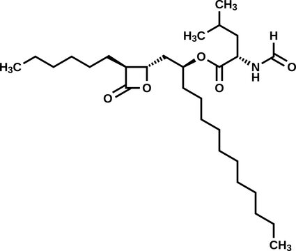 Orlistat structural formula, vector illustration