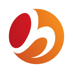 Red and Orange Circle Shaped Letter H Icon