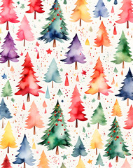 Obraz premium Christmas seamless water color