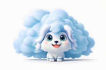 Obraz premium Cute Cloud Character mascot Illustration