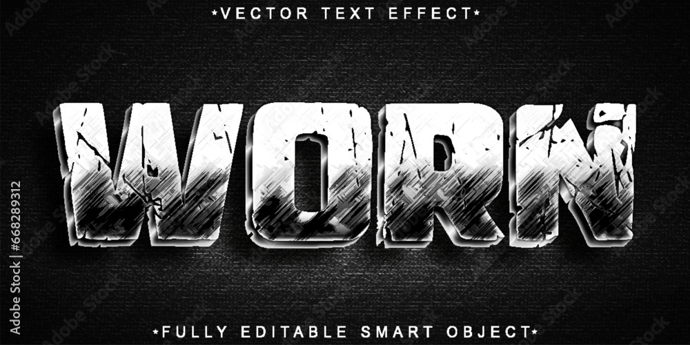 Poster Worn Vector Fully Editable Smart Object Text Effect