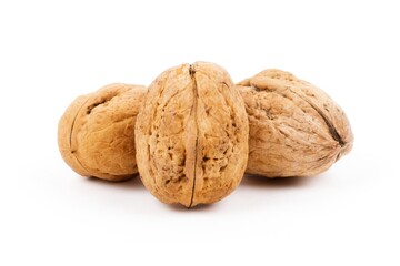 Nuts on a white background
