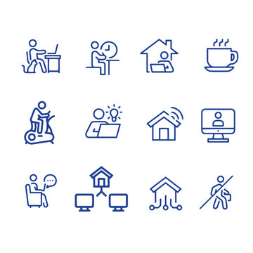 Home office remote work icons