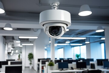Review of surveillance cameras on the streets. Security concept. Face recognition. Generated by artificial intelligence
