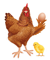 poule, animal, ferme, blanc, volaille, isolé, coq, poussin, empennage, agriculture , poussin, France, pâques, oeuf, bétail, brun, bec, nature, aliment, studio, domestique, nid
