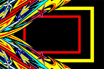 vector abstract racing background design with a unique line pattern and a combination of bright colors and star effects. looks cool