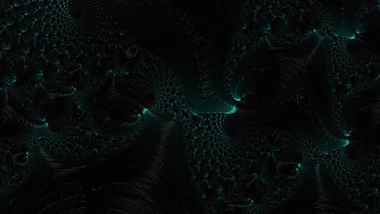Blue glowing fractal wave in cirle black tunnel. Science, abstract background - Powered by Adobe