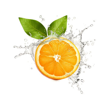 
oranges and water dropped into water png