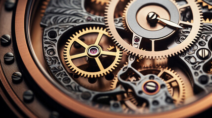 Fototapeta premium watch mechanism in gold